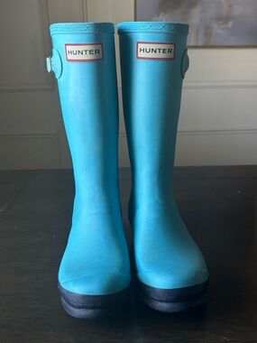 Hunter Kids' Tall Rain Boots - Turquoise Blue